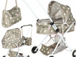 Passeggino per bambole con borsa e stelle
