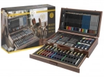 Grande valigetta creativa in legno – set da 91 pezzi per pittura e disegno