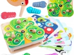 Tooky Toy gioco magnetico in legno 2-in-1 con vermetti