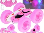 Auto acrobatica RC 360° con ruote luminose – rosa FLORID Rolling