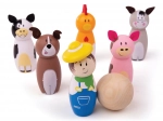 Birilli in legno fattoria di Bigjigs Toys