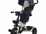 Triciclo per bambini con ruote gonfiabili e ruota libera BT-10 telaio bianco - blu scuro