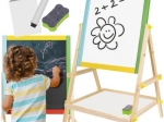 Lavagna magnetica girevole in legno, bifacciale, per bambini KRUZZEL