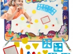 Aqua Magic tappetino da disegno ad acqua XXL con set di timbri e stencil 100 × 80 cm