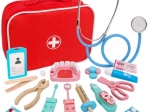 Set da dottore in legno in borsa
