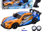 Auto sportivo RC con carrozzeria illuminata e modalità drift – arancione