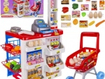 supermercato per bambini con scanner, bilancia e carrello della spesa