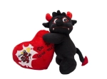 Diavoletto di peluche con cuoricino 20 cm nero - 1 pezzo