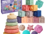 Woopie blocchi sensoriali da costruzione 23 pz con anelli e palline
