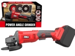 Smerigliatrice giocattolo rossa a batteria con dischi intercambiabili