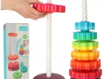 Torre arcobaleno con anelli dentati – gioco a incastro a spirale per bambini 12 mesi+