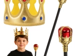 Set reale per bambini – corona dorata e scettro