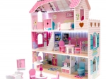 Casa delle bambole in legno con mobili - 70 cm