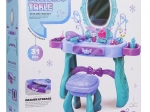 Tavolino da toeletta magico per bambini con dettagli viola e sgabello