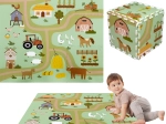 Tappetino in schiuma per il gioco 90 × 90 cm – puzzle spesso, 9 pezzi HUMBI fattoria e strade di campagna