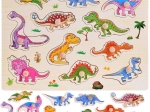Puzzle a incastri in legno dinosauri – 11 pezzi
