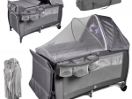 Lettino da viaggio per bambini con due livelli e fasciatoio, fino a 15 kg