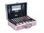 Beauty case rosa medio con set completo di trucco