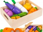Set di verdure in legno con velcro da tagliare nella cassettina di legno