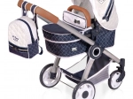passeggino pieghevole per bambole 3 in 1 con zainetto top collection 70 cm