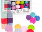Set sensoriale in schiuma per bambini 6m+ – palline, cubi e animaletti, 16 pz