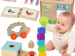 Box sensoriale educativo Montessori Woopie Green 6 in 1 per bambini dai 7–8 mesi