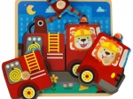Puzzle in legno camion dei pompieri per bambini