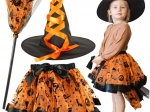 Costume da strega per bambini set 3 pezzi arancione