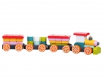Trenino CUBIKA con tre vagoni - puzzle di legno, 35 pezzi