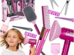 Set parrucchiera per bambini con phon interattivo e piastra, 16 pezzi