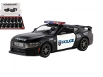 modello d'auto in metallo Ford Mustang Dark Horse Police 2024 1:38 a retrocarica, 13 cm