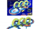 Pista da corsa luminosa per bambini 3+ con 3 loop 360° e macchinina a LED, 74 pezzi