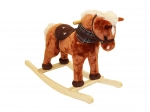 Cavallo a dondolo in peluche con effetti baio 71 × 30 × 58 cm