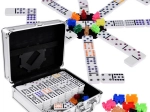 Set di giochi Domino e Mexican Train con valigetta in metallo