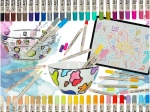 pennarelli acrilici per tessuto, pietra e vetro – set da 48 colori