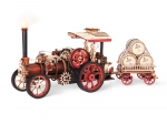 RoboTime puzzle meccanico 3D in legno locomobile a vapore con rimorchio