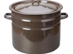 Pentola smaltata con coperchio 20 l, marrone