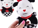 Sonaglio a contrasto con squeaker a forma di mucca per neonati