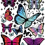 Toppe termoadesive – farfalle arcobaleno, foglio grande 20 × 30 cm