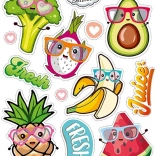 Stampe termoadesive Frutta Allegra – foglio grande 20 × 30 cm