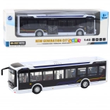 Autobus urbano in metallo con luci e suoni 1:42 bianco