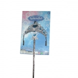 Set moda da principessa con corona e bacchetta magica