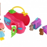 Bambola con casetta portatile e animaletti