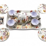 Set da tè in latta per bambini, 15 pezzi