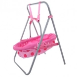 Culla a dondolo per bambole con struttura in metallo