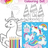 set da colorare con unicorni