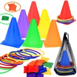 Set da gioco birilli, cerchi e sacchetti per bambini