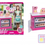 Bambola cuoca 30 cm con mobile da cucina e accessori