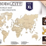 Mappa del mondo in legno XL 120 × 80 cm WOODEN CITY