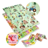 Tappetino educativo pieghevole in schiuma XPE a doppio strato 120 × 180 con alfabeto tedesco e tema fattoria Humbi